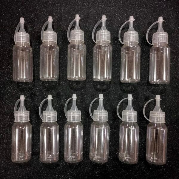 Empty Bottles for Rangoli Colors with Nozzle (12 Bottles Capacity 100gms each)