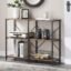 Entryway/Console Table For Living Room, Industrial Narrow Sofa Table With 3-Tier Storage Open Shelves, 39 Inch Rustic Brown (Thick Mdf Board,Metal Leg Frames)