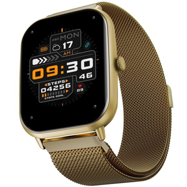 Fire-Boltt Ninja Call Pro Max Ultra Bluetooth Calling Smart Watch, 2.01" HD Display, 120+ Sports Modes, Health Suite, AI Voice Assistance, SpO2 Smartwatch for Men & Women - Gold Link