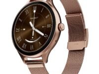 Fire-Boltt Phoenix Air Smart Watch 1.26” Round Display, Rotating Button, Wireless Charging, Ultra Lightweight Metal Body, Bluetooth Calling, Smartwatch with Silicone & Mesh Steel Straps Rose Metal