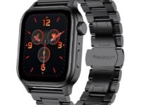 Fire-Boltt Rise Smart Watch 1.85″ with Bluetooth Calling, AI Voice Assistant, Rotating Crown, SpO2 & Heart Rate Monitor, 123 Sports Modes, IP67 Waterproof Metal Smartwatch for Men & Women - Black