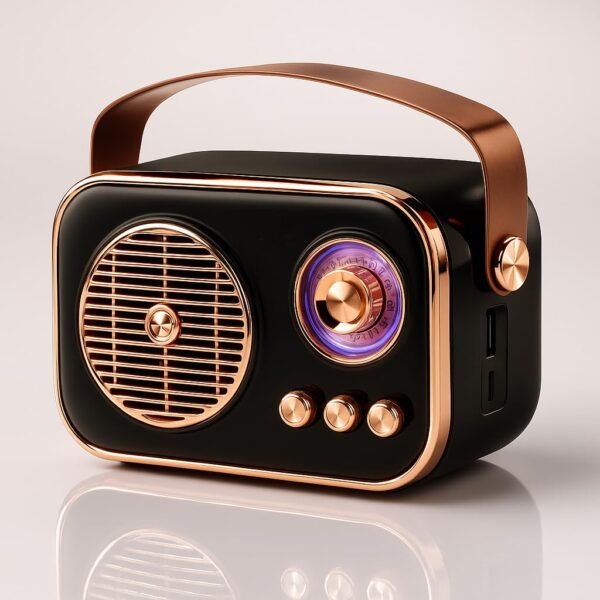 Fire turtle Vintage Bluetooth Wireless Speaker | 10W RMS Loud Sound | Retro Design with Type-C Charging, 8H Battery Backup, USB & AUX Input, Portable Home &