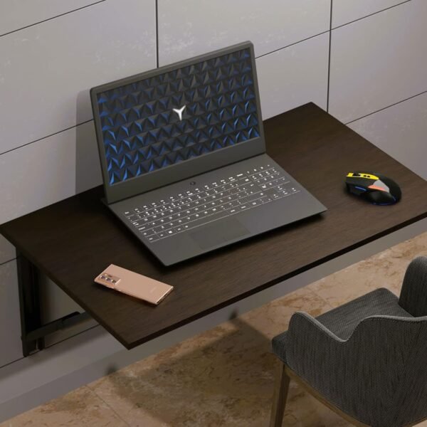 Foldable Wall Mounted Study Table| Laptop Tables, Computer Tables, Office Tables, Wall-Mounted Setup Including Hinges, Screws and Screw Plugs (16 x 24 inch Wallnut)