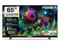 Foxsky 165 cm (65 inch) Frameless Series 4K UHD QLED WebOS FS65GATV (Black)