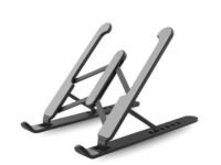 Geonix Trek T1 ABS Plastic Laptop Stand Height & Angle Adjustable | Foldable | Portable | Supports Maximum 5kg of Weight |Support Upto 17 inch (Black)