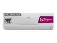 Godrej 1 Ton 3 Star,New star rated, Inverter Split AC, 5-in-1 Convertible Cooling, AI Powered, Self Clean, Copper Condenser, AC with Air Filter Air Conditioner (AC 1T EC HIC 12Y3TH CA, White)