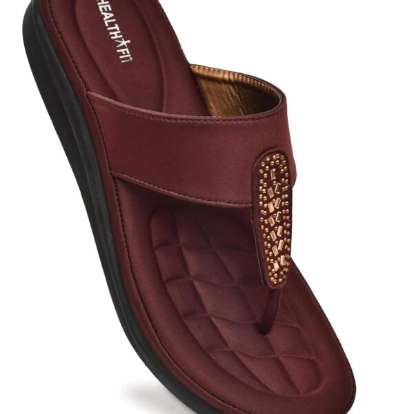 HEALTH FIT EXTRA SOFT Women's Comfortable Memory Foam Doctor Slippers/Flip-Flops|Fashionable Casual & Stylish|Lightweight & Breathable|Outdoor Synthetic Casual Chappals Sandals Ladies & Girls HF23