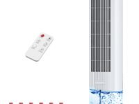 HIFRESH 107CM Tower Fans w/Cooling, Memory & Aroma Function, Remote & Touch Screen, 4 Modes & 3 Speeds,15H Timer, 4.2L Dual Tanks, 6 Ice Pack, 22Ft Air Throw, Low Power Consumption Tower Fan for Room