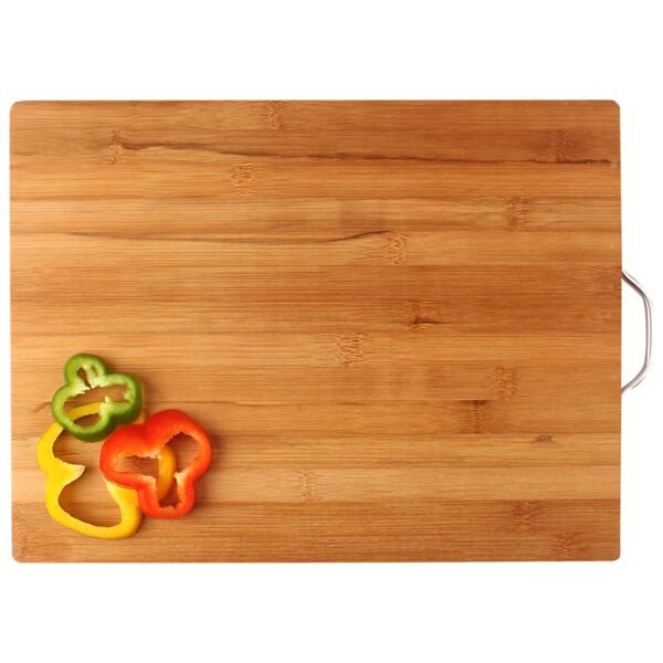 HOKIPO ® Bamboo Chopping Board with Handle -Extra Large - 40 x 30 x 1.8 cm (Bamboo Wood, Brown)