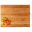 HOKIPO ® Bamboo Chopping Board with Handle -Extra Large - 40 x 30 x 1.8 cm (Bamboo Wood, Brown)