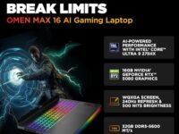 HP Omen 16 Max, Intel Core Ultra 9 275HX processor,16GB NVIDIA RTX 5080 Gaming AI Laptop (32GB DDR5,1TB SSD) 60-240 Hz,3Ms,IPS,WQXGA,16''/40.6Cm,Win11,M365* Office24,Black,2.68Kg,RGB Backlit, Ah0076Tx