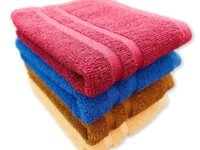 Hand and Face Towel, Napkin Set, Pure Cotton, Assorted, Pack of 4.