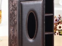 Handcuffs Desk Organiser Office Table Tissue Holder | PU Leather | Remote Stand | Storage Case | Stationery Box | Mobile | Phone | Pen | Pencil | Organizer (Maroon), Black