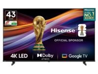Hisense 108 cm (43 inches) E6N Series 4K Ultra HD Smart LED Google TV 43E6N (Black)