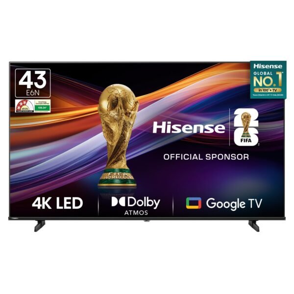 Hisense 108 cm (43 inches) E6N Series 4K Ultra HD Smart LED Google TV 43E6N (Black)