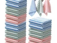 Home Sutra 5 Pack Microfiber Cleaning Cloths Dish Cloth Kitchen Towel High Absorbent - Easy To Clean Quick Drying, White