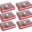 HomeStrap Polypropylene Set Of 6 Foldable 3 Inch Height Saree Covers/Clothes Storage Bag/Wardrobe Organizer With Transparent Top And Zip For, Suit, Dress,& Accessories (Red)