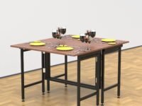 Innofur Aplos Double Folding Dining Table/Study/Conference/Home and Office (Brown, Large (120X100Cm)) - Engineered Wood