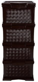 Joyful Plastic Drawer Organizer Self Standard Rectangular Multi Purpose Modular Drawer System Large Chest of Drawer Organizer for Home Office (Large, Brown) (37cmx39cmx93cm)