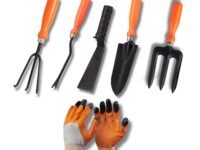 Kraft Seeds by 10CLUB Essential Gardening Hand Tools - 6 pieces | Gardening Tool Set Combo | Durable Home Garden Tool Kit for Soil | Cultivator | Fork Trowel | Weeder | Khurpi | Garden Gloves