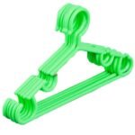 Kuber Industries Exclusive Kids Cloth Hanger|Baby Clothes Hanger Set for Wardrobe|Plastic Hanger|Pack of 5 (Green)