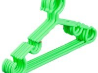 Kuber Industries Exclusive Kids Cloth Hanger|Baby Clothes Hanger Set for Wardrobe|Plastic Hanger|Pack of 5 (Green)