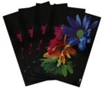 Kuber Industries Flower Printed PVC Waterproof, Oil Proof, Easy to Clean Placemats Table Mats for Dining(Set of 4, Multicolour, Polyvinyl Chloride)|Stylish and Functional Dining Table Accessories