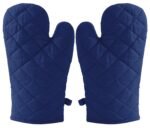 Kuber Industries Heat Resistant Cotton Kitchen Oven Mitt Microwave Gloves, Set of 2 (Blue)-HS43KUBMART26080, Standard