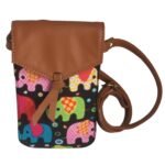 LADIES MOBILE SLING BAGS POUCH IN CLOTH FOR GIRLS/WOMEN (ELEPHANT PRINT)