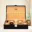 LEDO Men's and Women's PU Leather Watch Box Organizer Case in Royal Black Color with 10 Slots of Watches