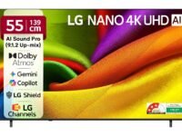 LG 139 cms (55 inches) NU87 AI Series 4K Ultra HD Smart webOS VA LED TV 55NU870BPLA