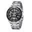 LONGBO Black Business Casual Stainless Steel Decorative Subdials Big Blue Dial Scratch Resistant Waterproof Analog Watch for Men and Boys