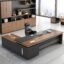 Lakdi Director & Executive L-Shape Office Table Luxury Desk Made in Particle Board with Side Unit, 3 Drawer and Storage Wire Manager and Cup Storage - Brown - LDL-624_RFT
