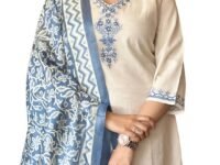 Latest Khadi Kurtaset With Khadi Silk Dupatta For Womens