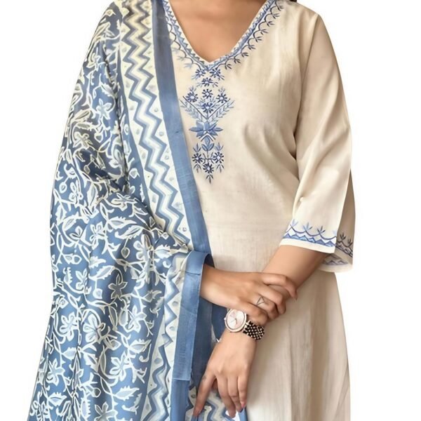 Latest Khadi Kurtaset With Khadi Silk Dupatta For Womens