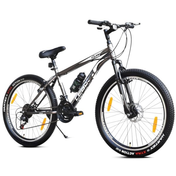 Leader Gladiator 26t Mountain Bike Multispeed (21 Speed) Gear Cycle | Front Suspension and Disc Brake (26T, Grey)