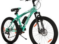 Leader Gladiator 26t Multispeed (21 Speed) Gear Cycle | Free Pan India Installation| Disc Brake (26T, SEA Green Black), Unisex, Women,Mountain Bike,SEA Green Black,Womens,Front,18 inches