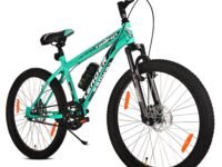 Leader TORFIN 26T City/Hybrid Cycle for Boys/Men with Dual Disc Brake and Front Suspension, Single Speed Without Gear - Ideal Cycle for Men of 10+ Years (Frame: 18 Inches) (26T, SEA Green Black)