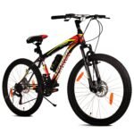 Leader Ultima Mens 26T Multispeed (7 Speed) Mountain Bike with Front Suspension & Dual Disc Brake - Matt Black/Red. Ideal for 12 + Years (Frame: 18 Inches)