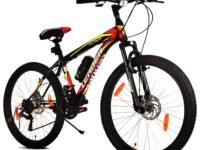 Leader Ultima Mens 26T Multispeed (7 Speed) Mountain Bike with Front Suspension & Dual Disc Brake - Matt Black/Red. Ideal for 12 + Years (Frame: 18 Inches)