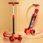Lifelong Kick Scooter with Adjustable Height - Foldable - Skate for Kids with PVC Wheel - Max User weight-50 kg, Red & Black, 6 Months Manufacturer's Warranty, LLKS02