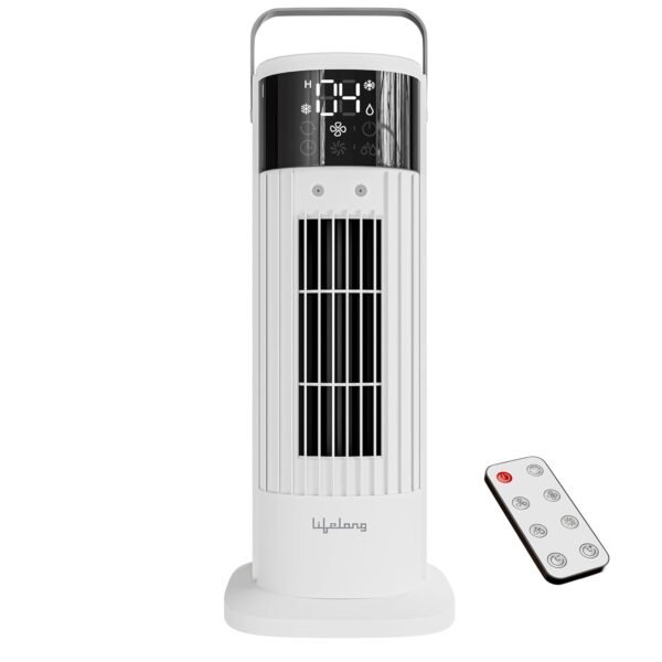 Lifelong Oscillating Mist Fan/Tower Cooler with Remote Control | 700ml Tank | 4 Speed, 1950 RPM, 15W BLDC Motor, 2 Modes, Digital Display, Upto 10Hr Timer | Supports Ice, Water, Essential Oil (White)