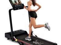 Lifelong Walking Pad Treadmill for Home 2.5Hp Peak Dc Motor- Foldable Under Desk Treadmill-Walking Machine at 8Km/Hr Speed with Led Display-Cardio Equipment for Home Gym 110Kg Capacity(Lltm163),Black