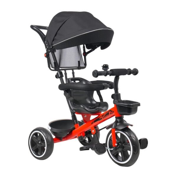 Luusa® Hyper PRO Canopy Plug N Play Tricycle/Baby Tricycle with Parental Control for Age Group 2+ Years Boys/Girls/Carrying Capacity Upto 30-KGS Proudly Made in India (Red)