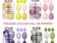 MACPLUS Makeup Sponge Set Blender with Egg Case, Soft Sponge For Liquid Foundation, Creams, and Powders Latex Free Wet and Dry Makeup (Multicolor 4 Big + 3 Mini -7 Pcs set)