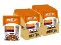 Meat Up Puppy Wet Dog Food (8 x 70g) 560g + 560g Free, Total 1.12kg | Real Chicken in Gravy | Supports Digestion | Boosts Vitality | Complete & Balanced Meal