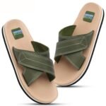 Men’s Comfort Slippers with Cross Strap Design | Cushioned Footbed & Shock Absorbing Sole | Lightweight Everyday Wear Slippers for Home, Office & Casual Use