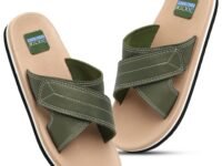 Men’s Comfort Slippers with Cross Strap Design | Cushioned Footbed & Shock Absorbing Sole | Lightweight Everyday Wear Slippers for Home, Office & Casual Use