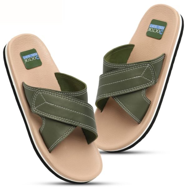 Men’s Comfort Slippers with Cross Strap Design | Cushioned Footbed & Shock Absorbing Sole | Lightweight Everyday Wear Slippers for Home, Office & Casual Use