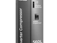 Midea 560 L Side by Side Refrigerator, Inverter Compressor, Multi Air Flow Cooling, Water Dispenser (Frost Free, Energy Efficient, Large Capacity, Bru-Steel Finish)